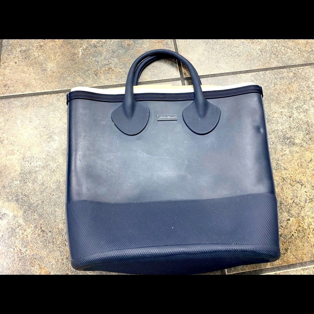 NEW Eddie Bauer Black Rubber Wellie Style Bag